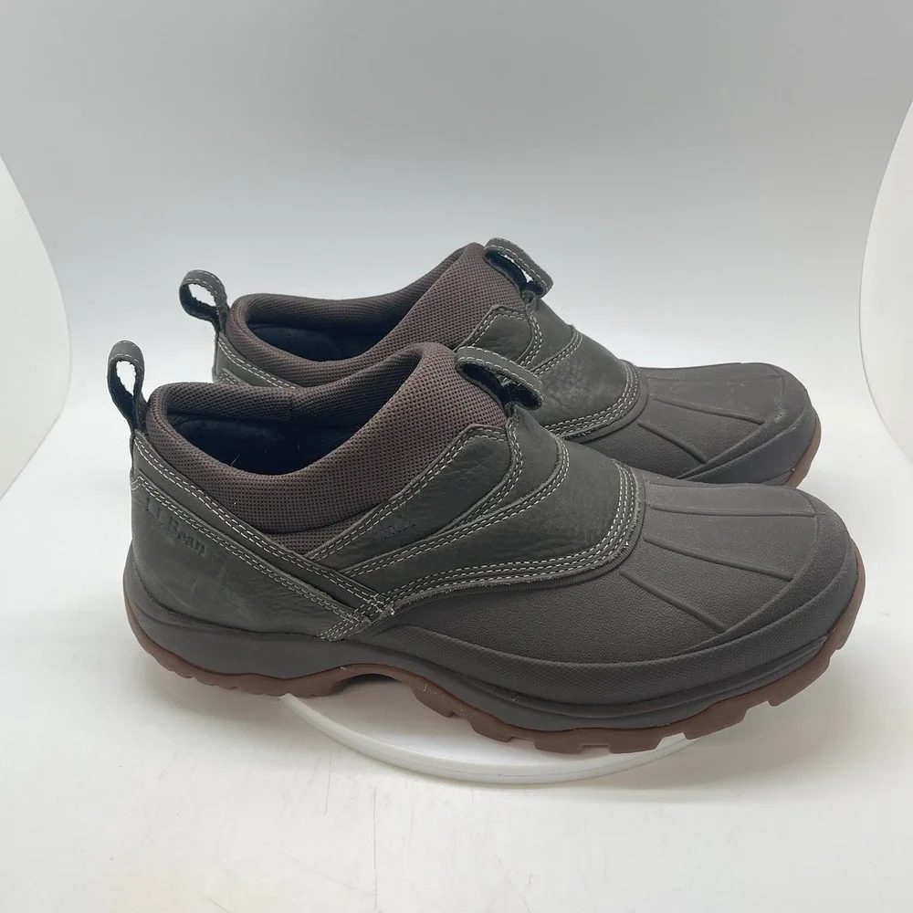 LL Bean Storm Chaser Tek 2.5 Mens 13M Brown Slip On Rubber Low Duck Boots 507173
